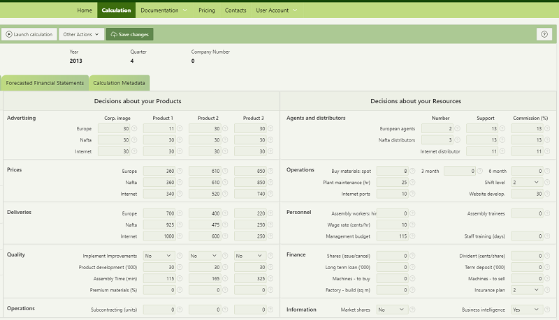 GMCModel decision screen