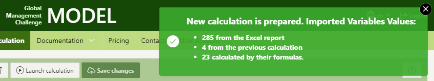 Prepare a new GMCModel calculation dialog